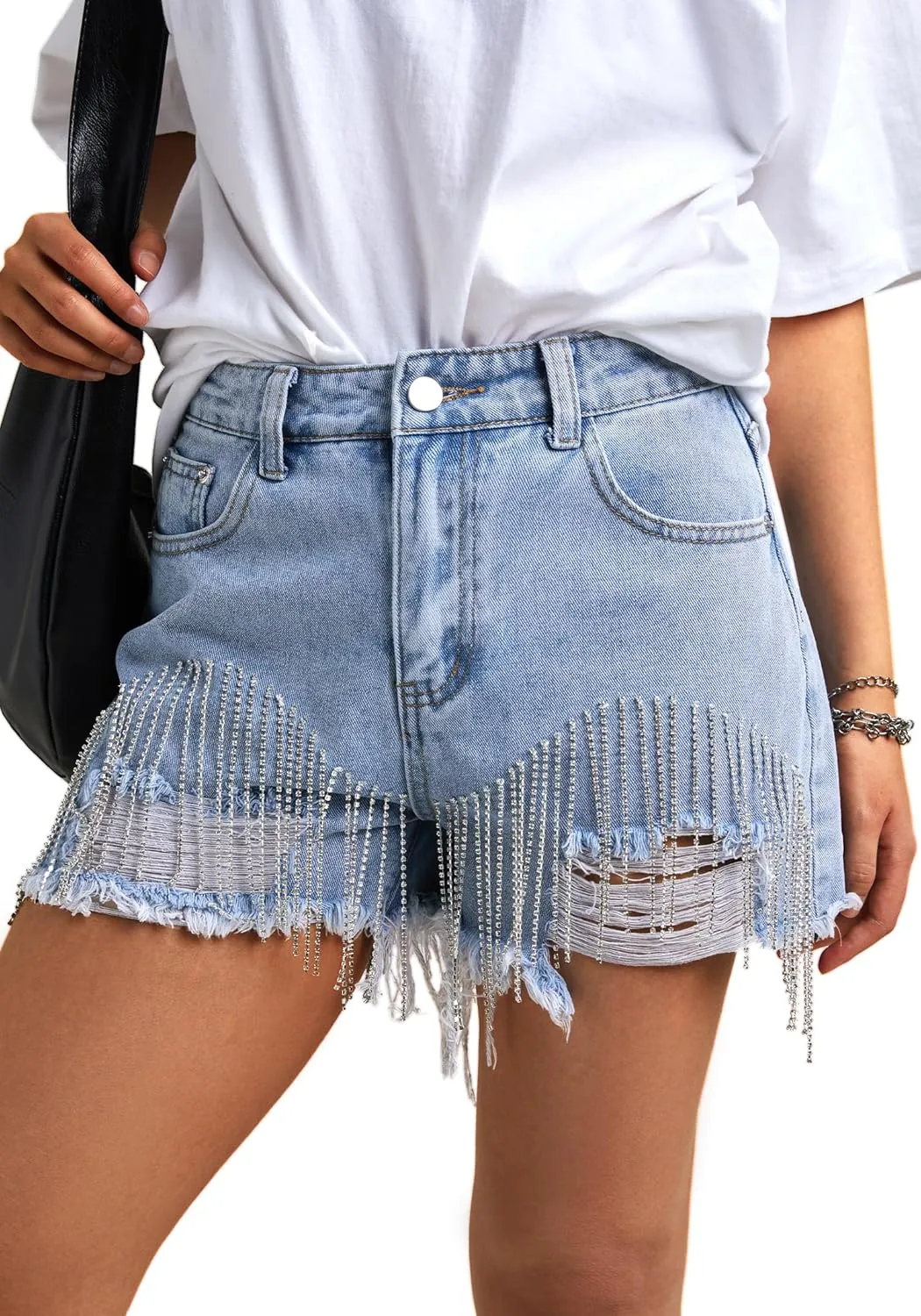 EMMIOL Womens Jean Shorts Summer Baggy Jorts Mid-Low Rise Ripped Denim Short Hot Pants 2025 Trendy