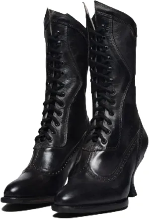 Erocalli Women Wedding Bridal Boots Victorian Boots Renaissance Boots Goth Witch Stuff Boots Lace Up Satin Lace Mid Calf Boot Tango Latin Ballroom Dance Evening Wedding Shoes