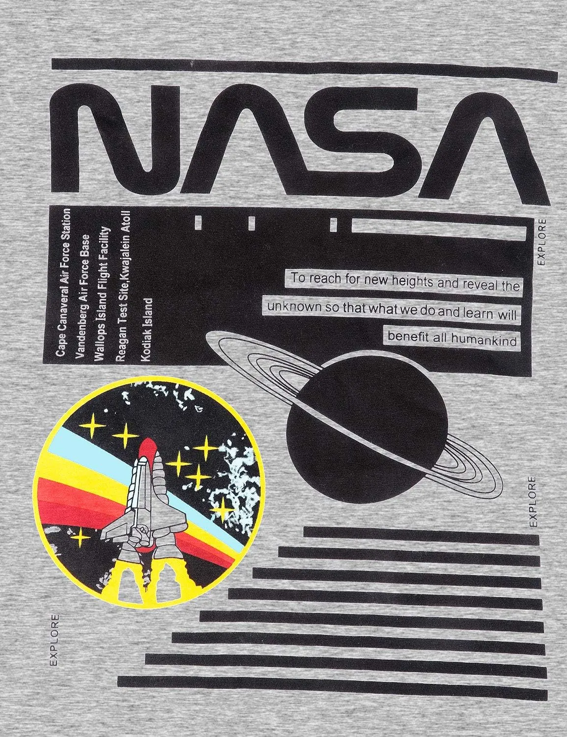 Ezcosplay Crew Neck Long Sleeve NASA T-Shirt Letter Printed Shirt Graphic Tee Tops for Women