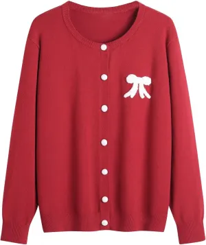 Fall Sweaters for Women Button Down Crew Neck Pullover Cardigan Long Sleeve Casual Outwear Coats 2024 Fall Winter