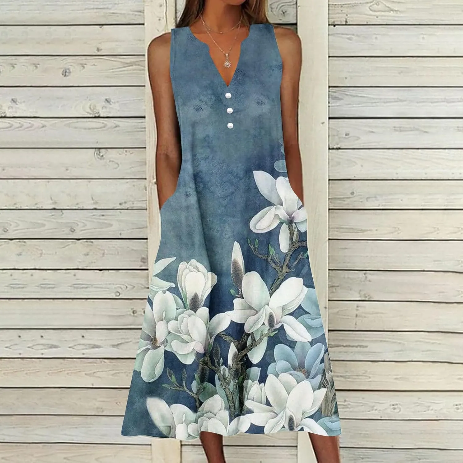 Finelylove Womens Summer Maxi Dresses 2025 Trendy Flowy A Line Beach Floral Plus Size Sundress Loose Fit Boho Long Dress