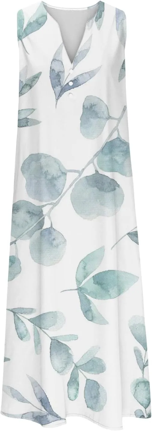 Finelylove Womens Summer Maxi Dresses 2025 Trendy Flowy A Line Beach Floral Plus Size Sundress Loose Fit Boho Long Dress