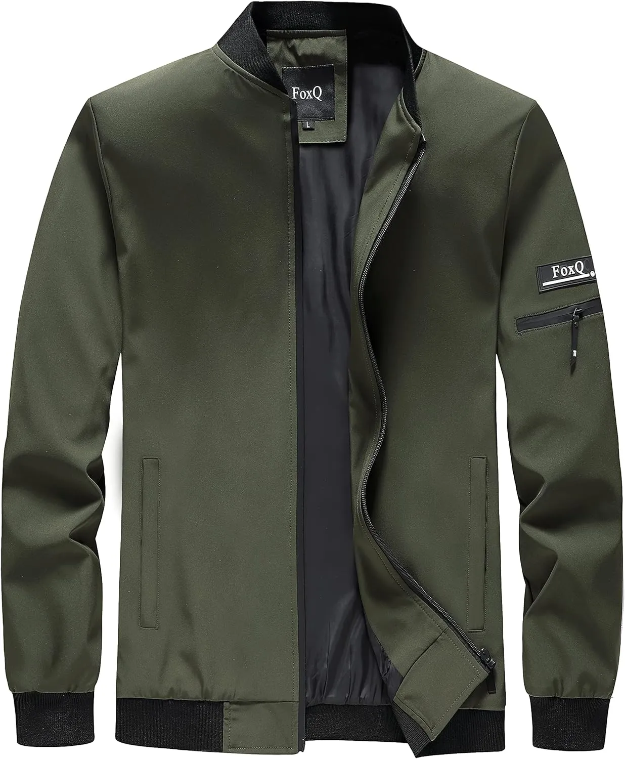 FoxQ Men's Bomber Jacket Lightweight, Slim Fit Sportswear Daily Casual Style with a Sporty Edge