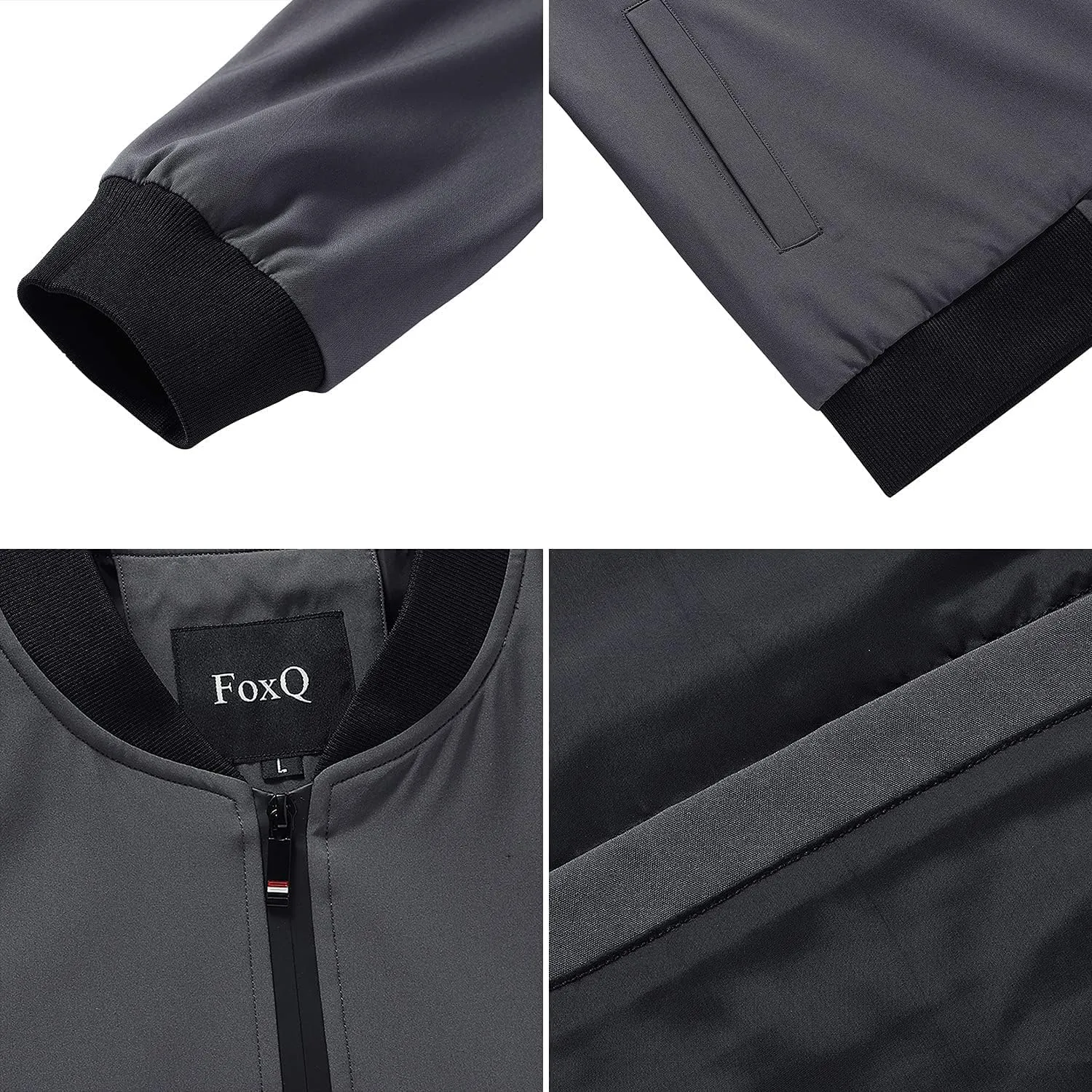 FoxQ Men's Bomber Jacket Lightweight, Slim Fit Sportswear Daily Casual Style with a Sporty Edge