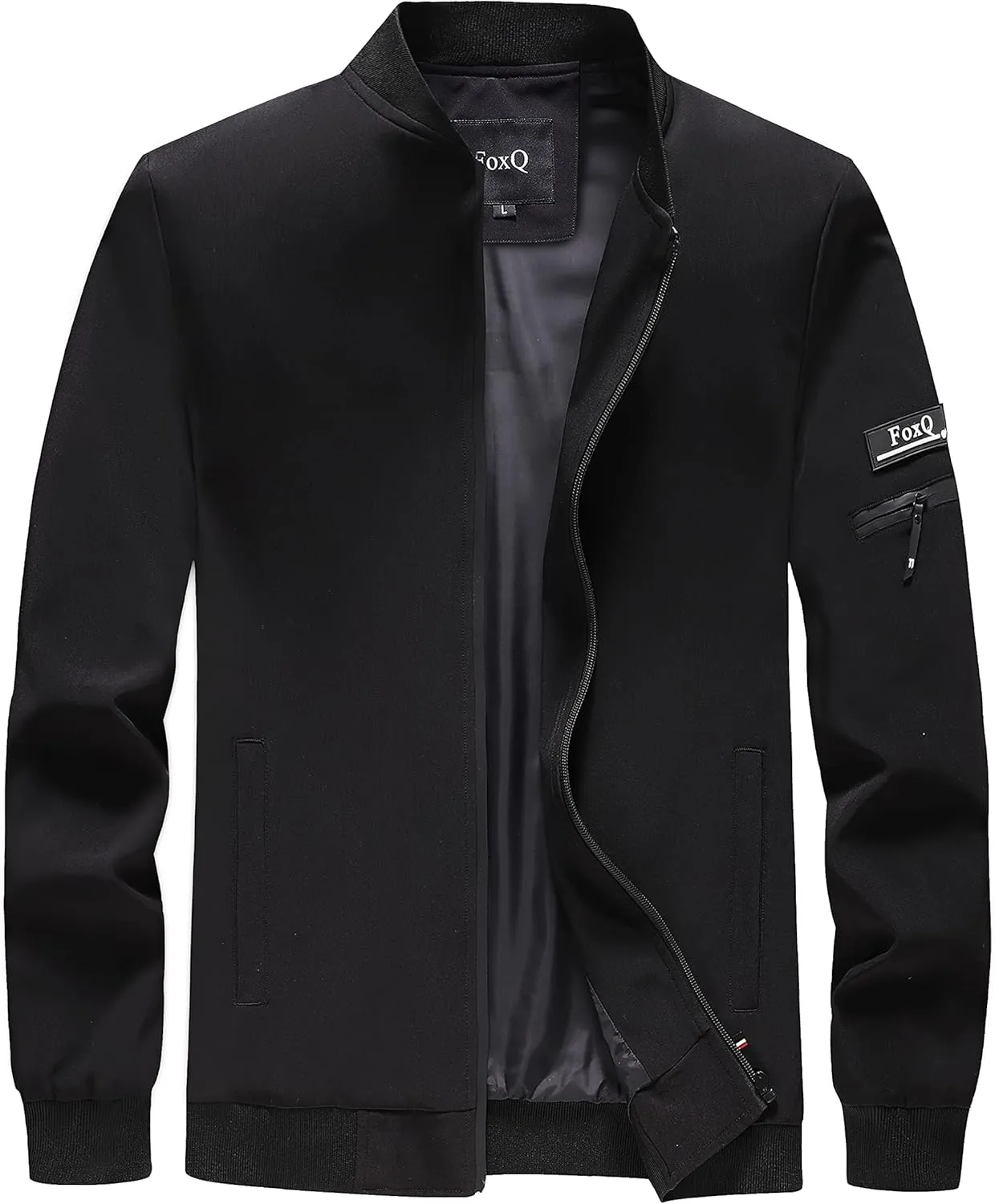 FoxQ Men's Bomber Jacket Lightweight, Slim Fit Sportswear Daily Casual Style with a Sporty Edge
