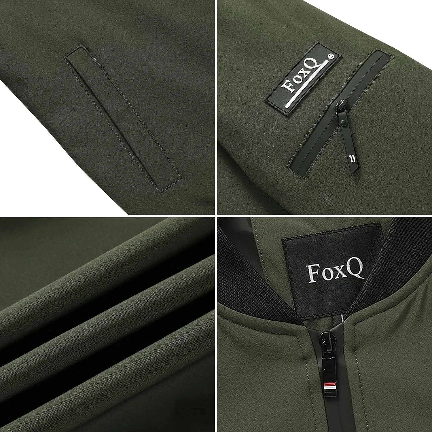 FoxQ Men's Bomber Jacket Lightweight, Slim Fit Sportswear Daily Casual Style with a Sporty Edge
