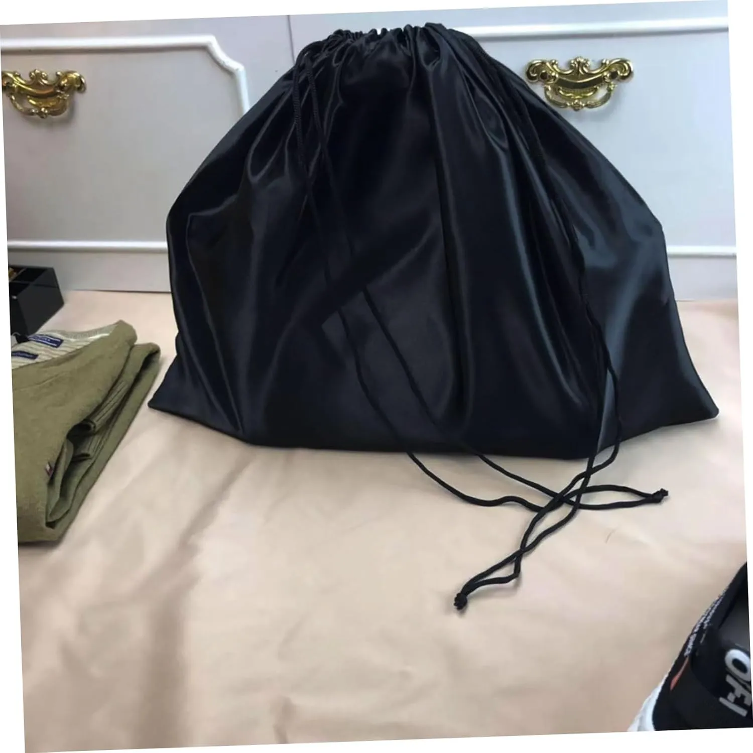 GALPADA 2sets Space-saving Storage Bag Mesh Drawstring Elegant Finishing Bag for Household 2pcs*2