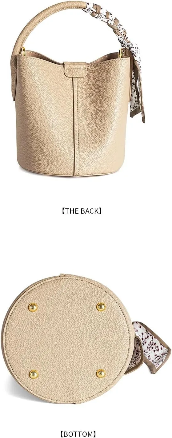 Genuine Leather Women's Shoulder Bucket Bag Handmade Fashionable & Versatile Large-Capacity Shoulder Bag