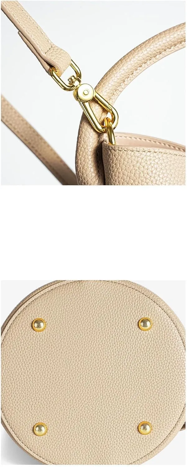 Genuine Leather Women's Shoulder Bucket Bag Handmade Fashionable & Versatile Large-Capacity Shoulder Bag