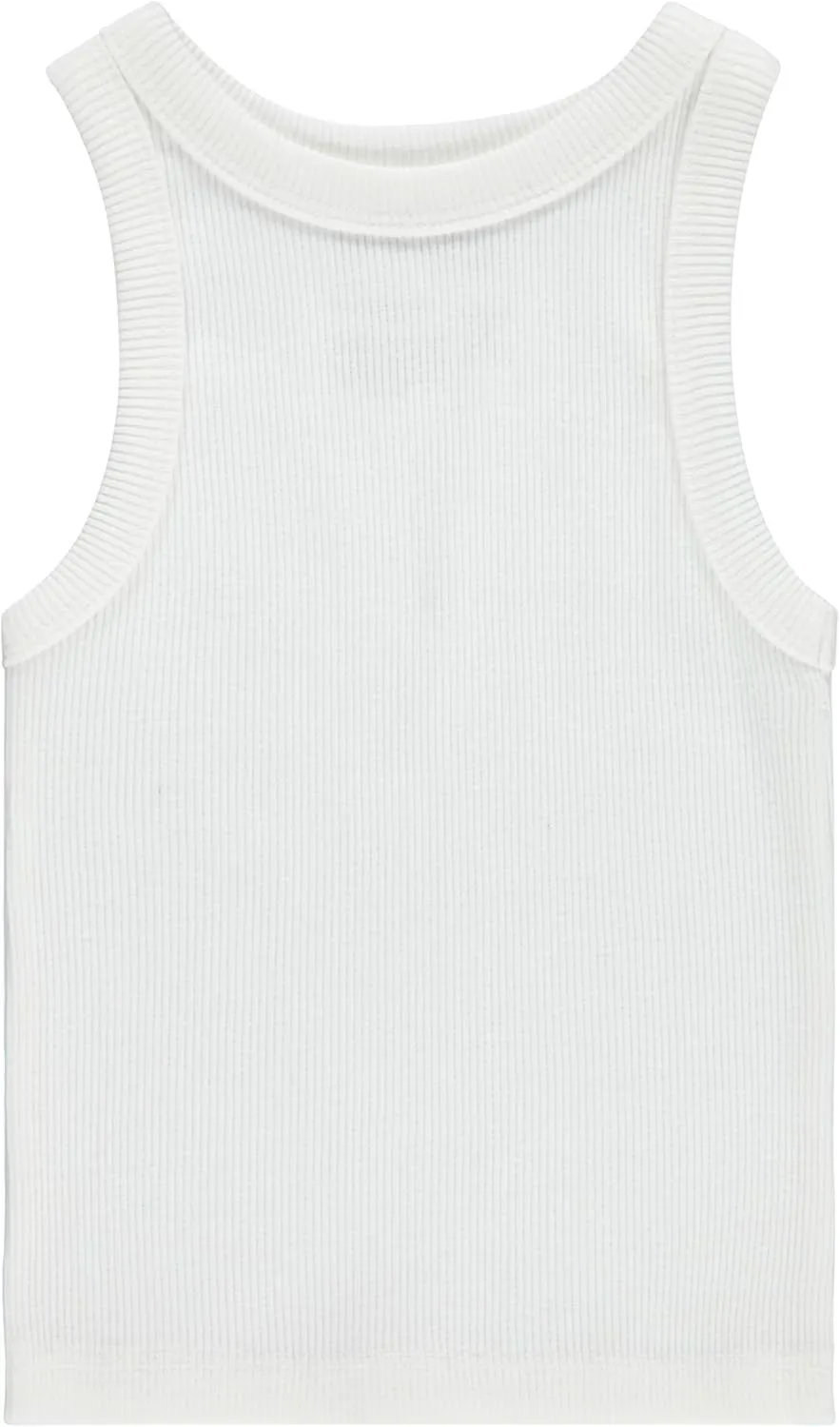 Girls' 4-Pack Ribbed Tank Tops  Sleeveless Cotton Blend Tees for Everyday Wear, Layering, or Summer Outfits (Sizes 4-14)