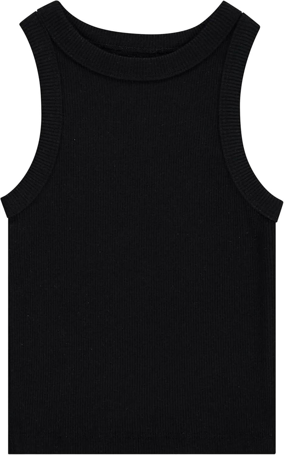 Girls' 4-Pack Ribbed Tank Tops  Sleeveless Cotton Blend Tees for Everyday Wear, Layering, or Summer Outfits (Sizes 4-14)