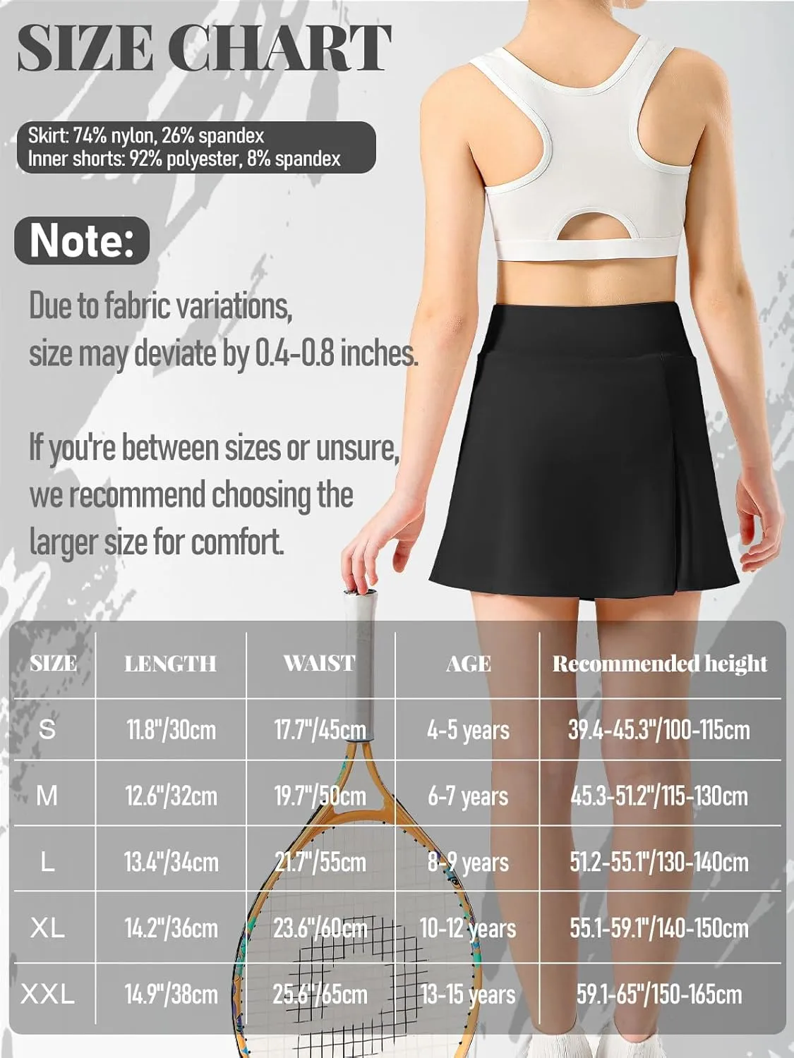 Girls Tennis Skirt High Waisted Athletic Skorts with Pockets Shorts A-line Golf Skirt Sports Gym Running Workout School