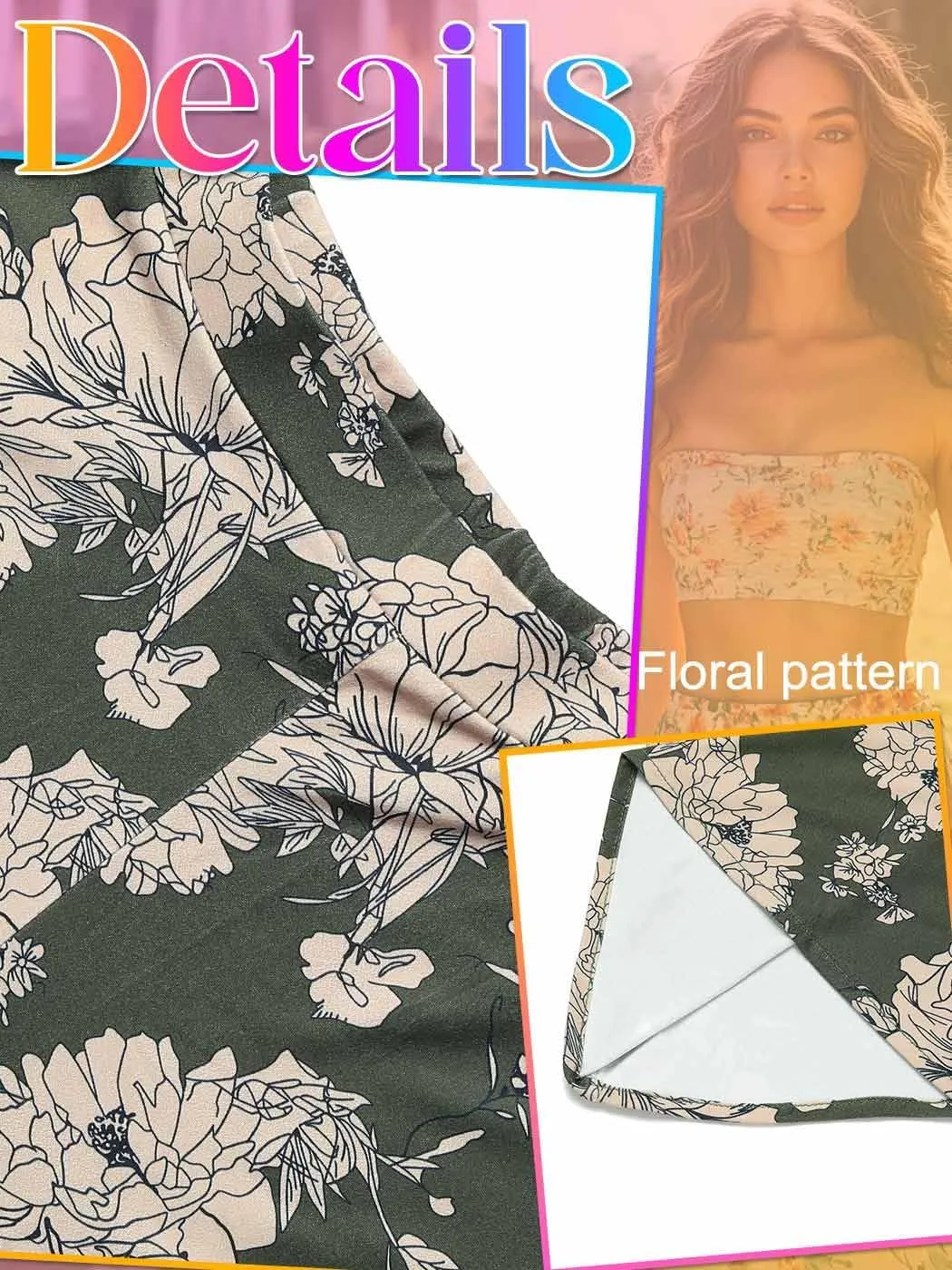 GORAIS Maxi Long Skirts for Women Boho Floral High Waist Skirt