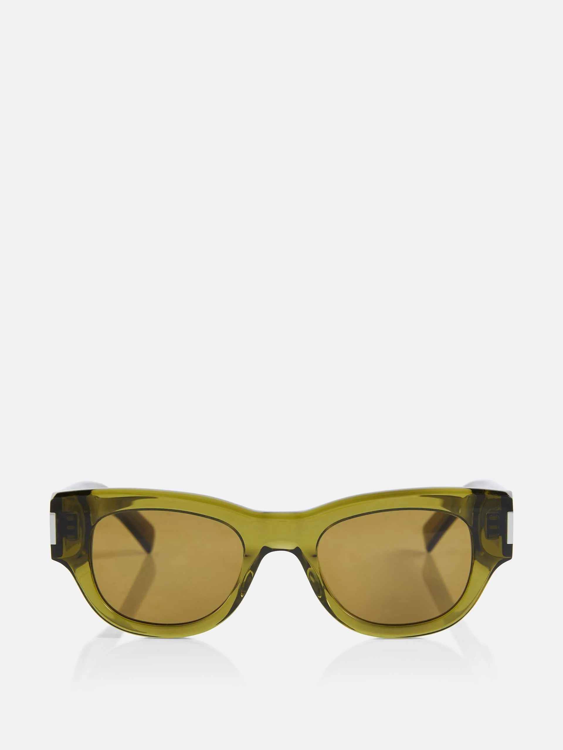 Green acetate rounded sunglasses