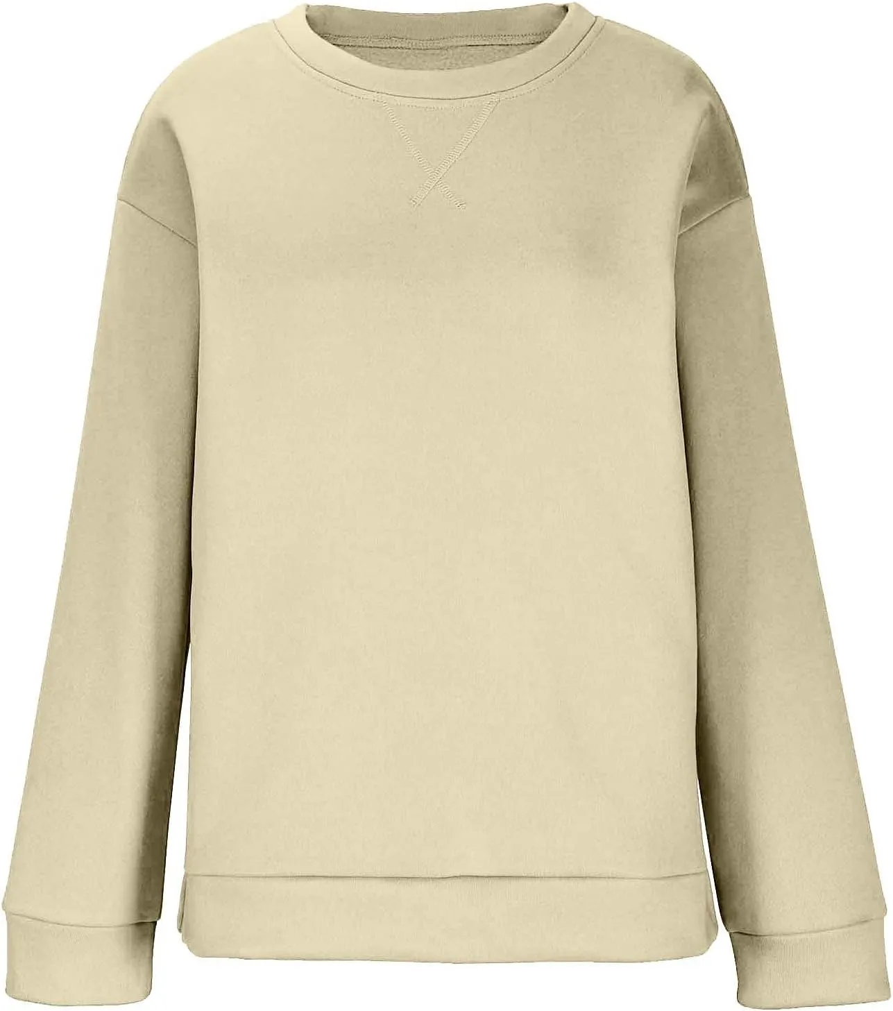 Gumipy Oversized Sweatshirt for Women Side Split Fleece Crewneck Sweatshirts Long Sleeve Womens Sweatshirt Spring Clothes