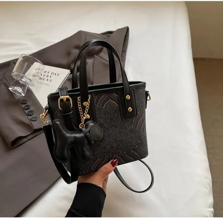 Hand-held small handbags Women's fashion embroidery bucket purses casual versatile crossbody bags