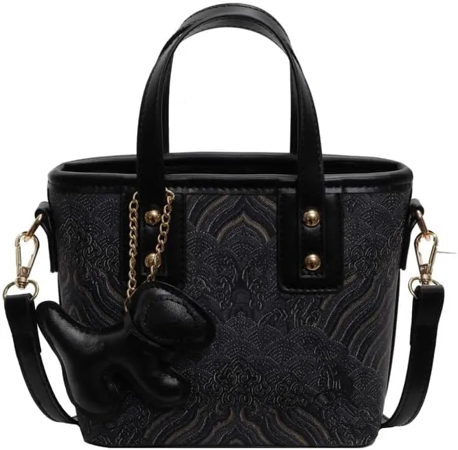 Hand-held small handbags Women's fashion embroidery bucket purses casual versatile crossbody bags