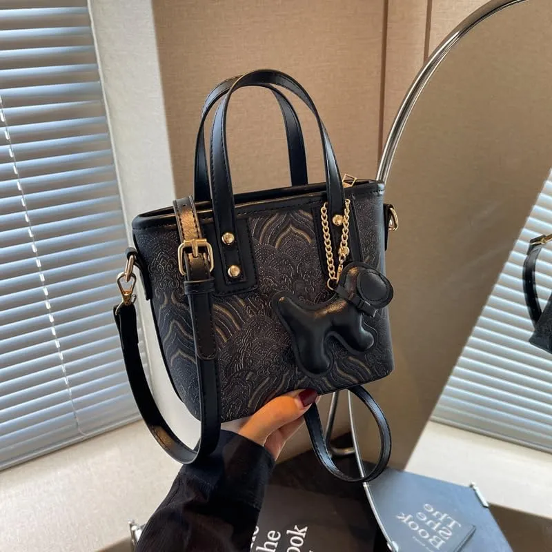 Hand-held small handbags Women's fashion embroidery bucket purses casual versatile crossbody bags