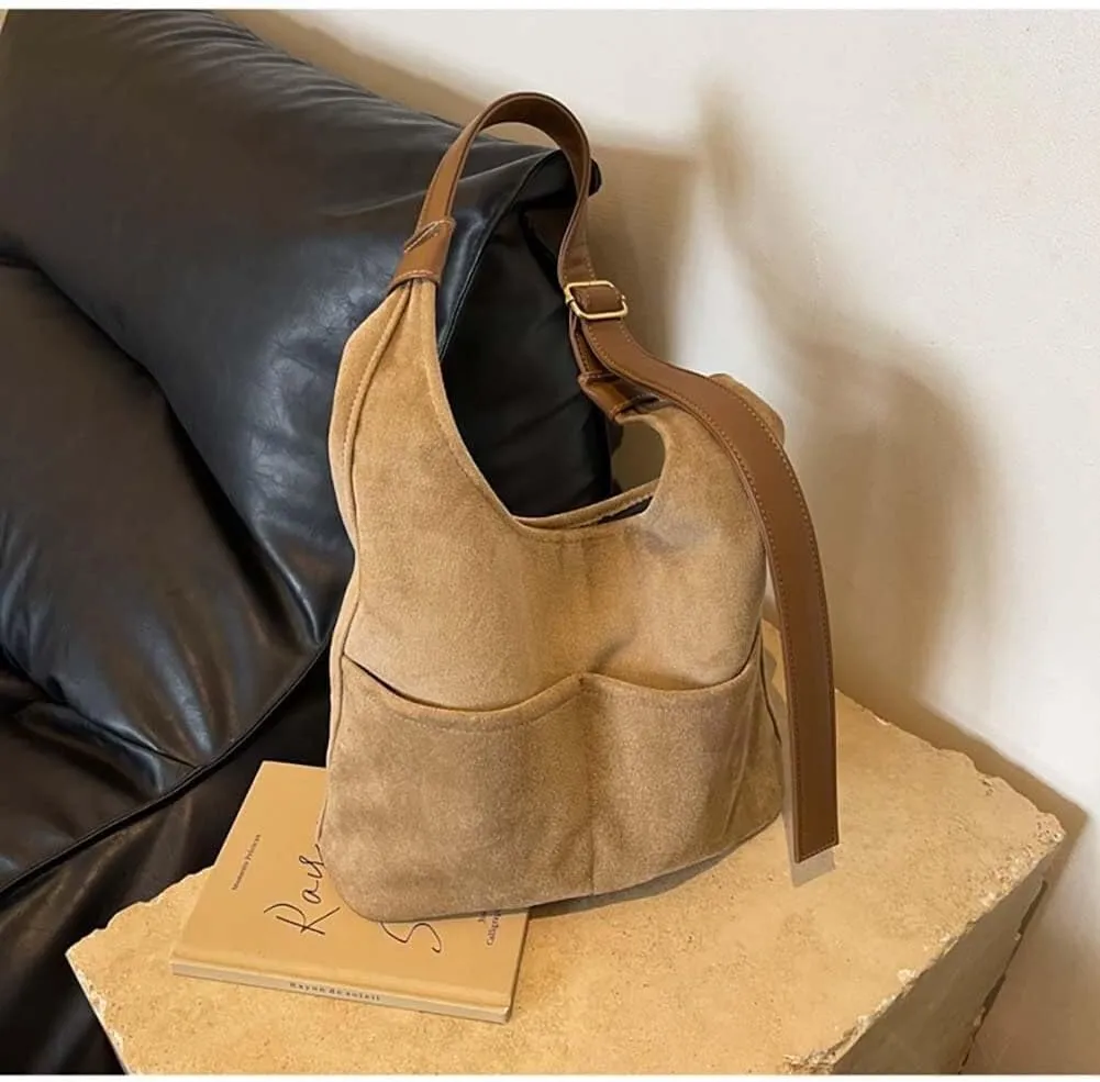 Handbag for Women Matte Retro Versatile Autumn Mesh Red One Shoulder Crossbody Bucket Bag