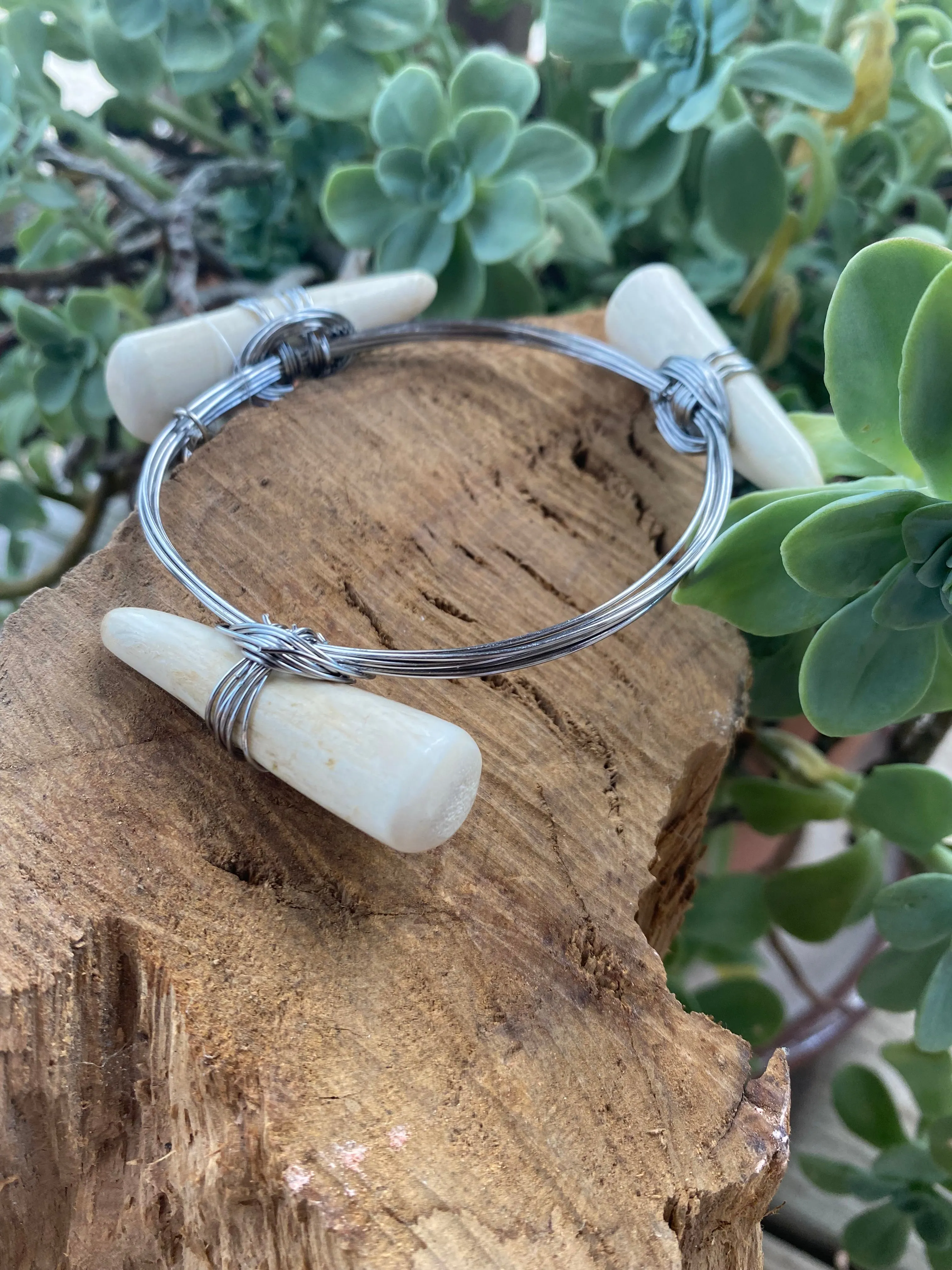 Heather Ford Antler Silver Wire Wrapped Bracelet
