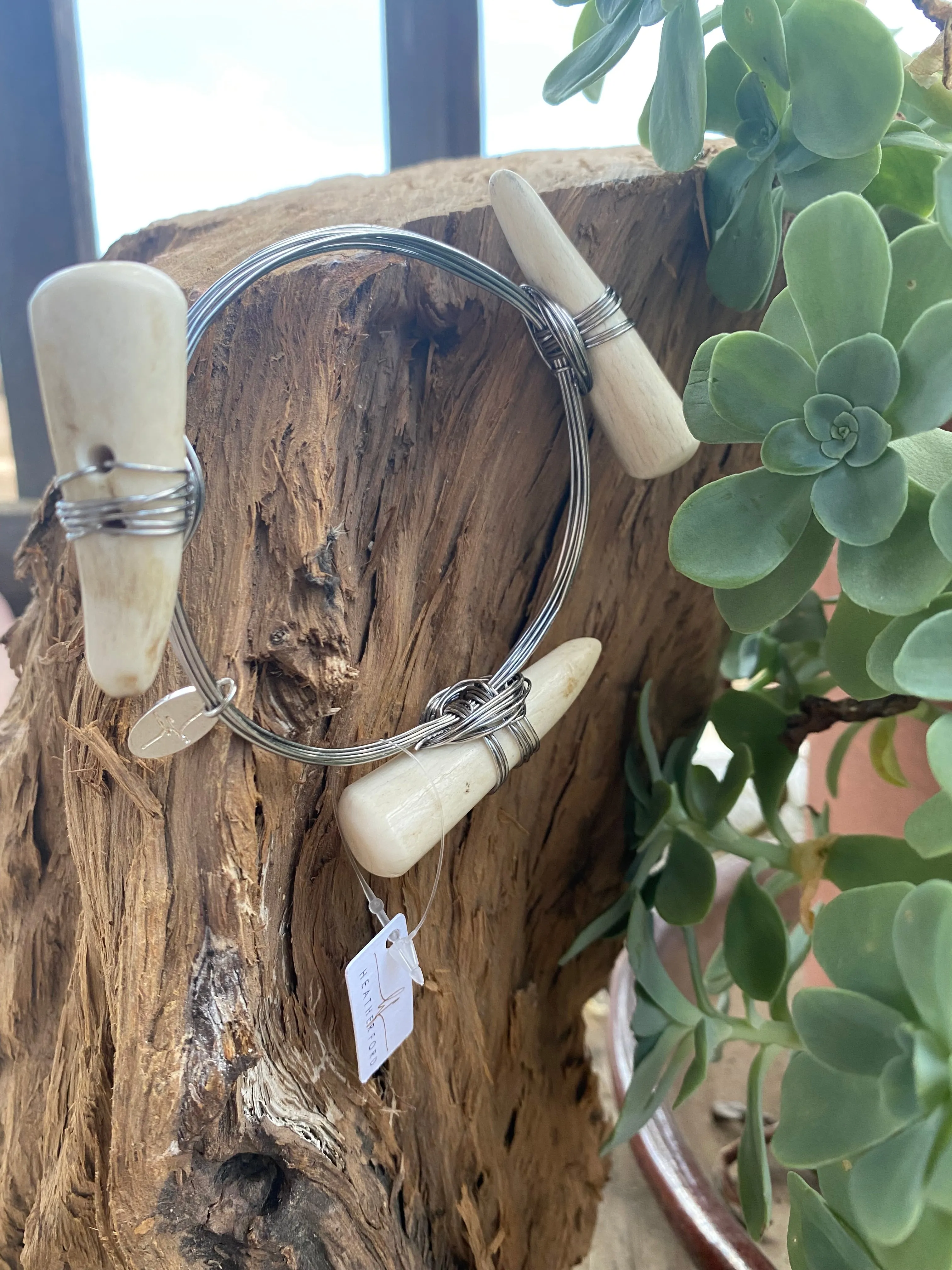 Heather Ford Antler Silver Wire Wrapped Bracelet