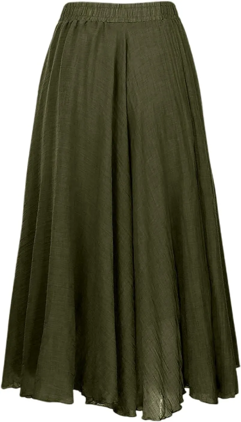 high Waisted Skirts fro Women, Girls Elastic Waist Long Flowy Bohemian Loose Casual Maxi Skirt for Summer Beach Holiday