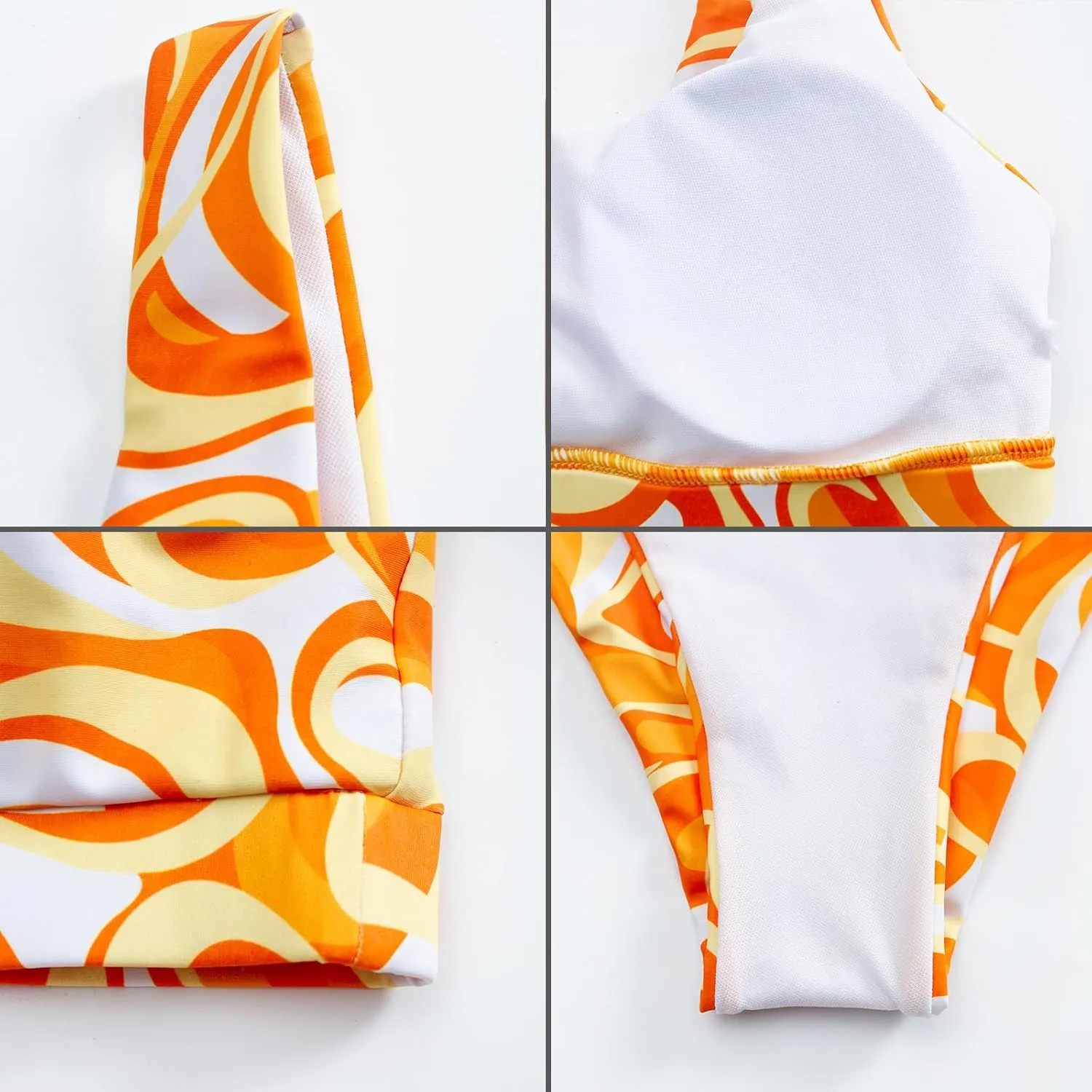 High Waisted Two Piece Swimsuits for Women Tummy Control Tankini Bathing Suits Sporty Printed Swimwear