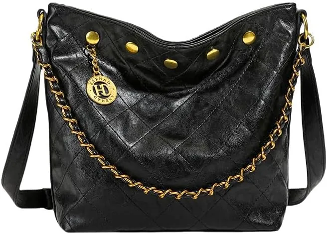 Highquality texture chain bucket bags fashionable commuting women's versatile shoulder purses messenger handbags