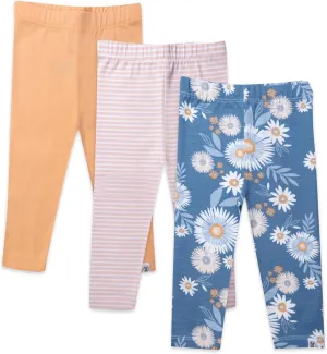 HonestBaby Multipack Leggings Skinny, Flare and Cargo Pants Organic Cotton for Infant Baby Girls, Toddlers, Little Kids