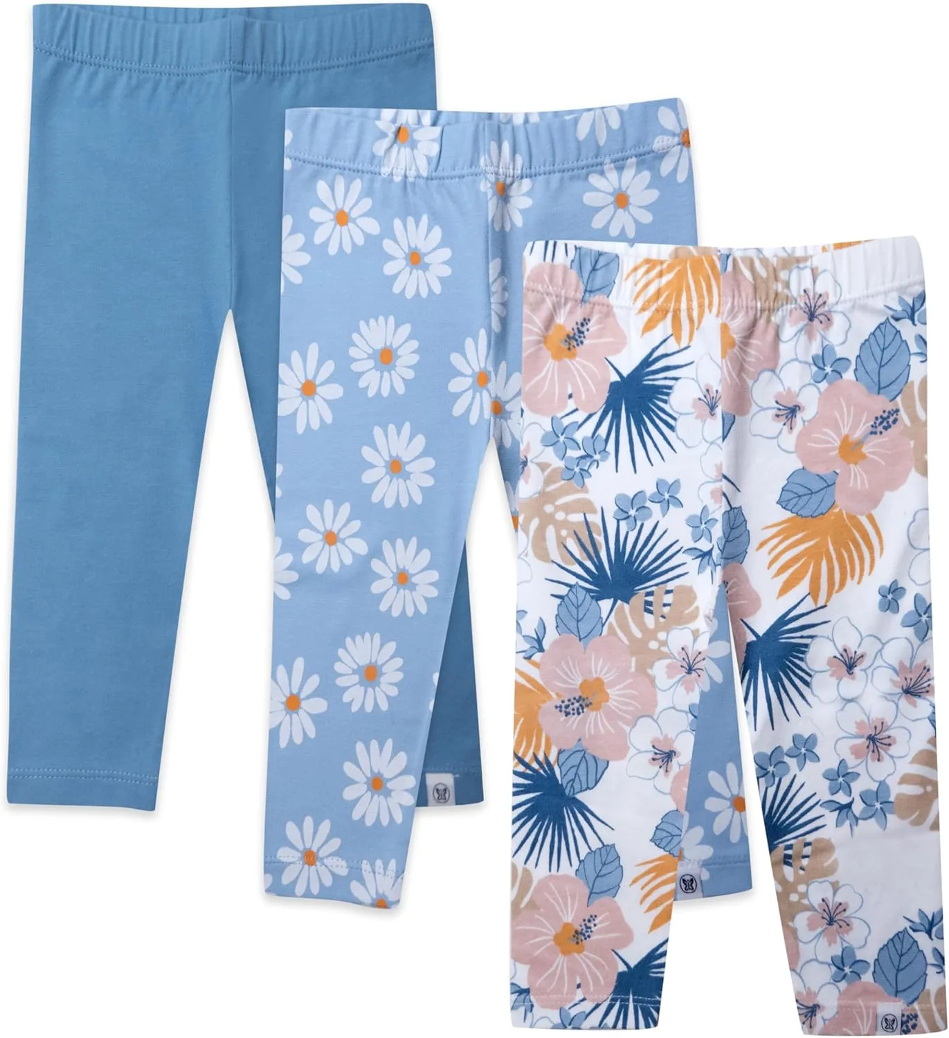 HonestBaby Multipack Leggings Skinny, Flare and Cargo Pants Organic Cotton for Infant Baby Girls, Toddlers, Little Kids