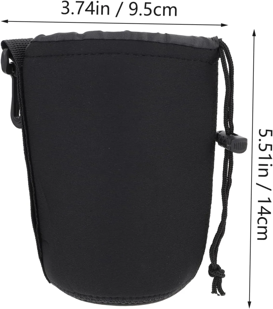 Housoutil Flexible Camera Lens Bag Neoprene Drawstring Pouch for Dslr Pancakes Belt Hooks