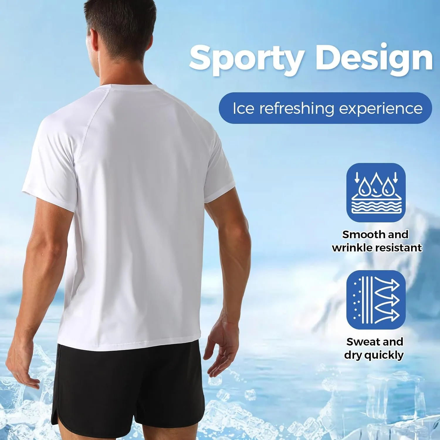 HYCOPROT Men's Quick Dry Workout Shirts - Moisture Wicking Short Sleeves Athletic Tee for Gym, Running & Casual