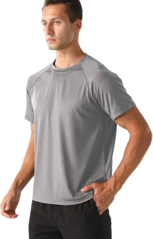 HYCOPROT Men's Quick Dry Workout Shirts - Moisture Wicking Short Sleeves Athletic Tee for Gym, Running & Casual