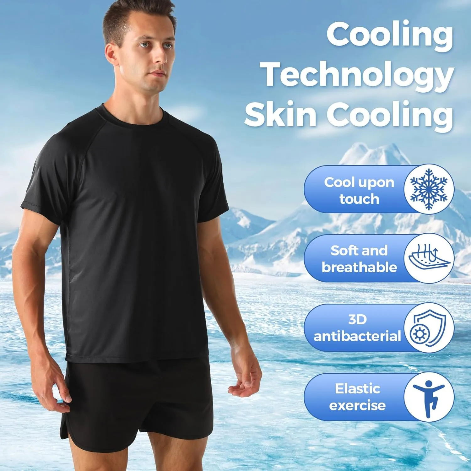 HYCOPROT Men's Quick Dry Workout Shirts - Moisture Wicking Short Sleeves Athletic Tee for Gym, Running & Casual