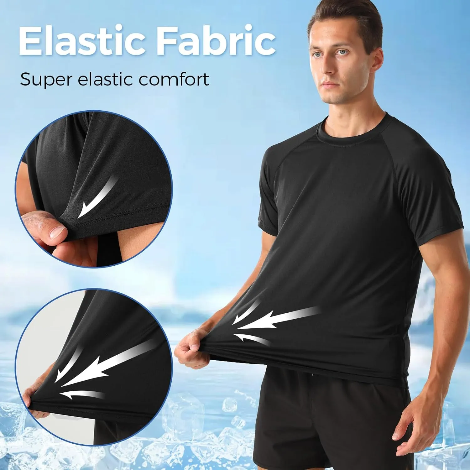 HYCOPROT Men's Quick Dry Workout Shirts - Moisture Wicking Short Sleeves Athletic Tee for Gym, Running & Casual