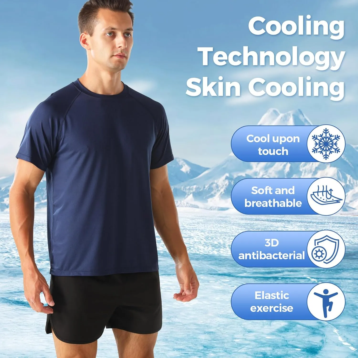 HYCOPROT Men's Quick Dry Workout Shirts - Moisture Wicking Short Sleeves Athletic Tee for Gym, Running & Casual