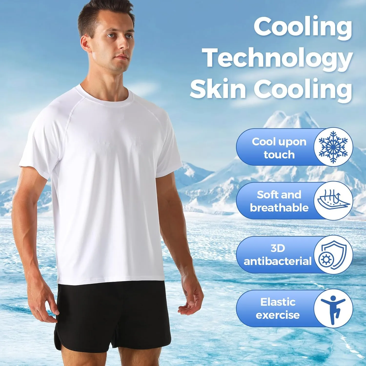 HYCOPROT Men's Quick Dry Workout Shirts - Moisture Wicking Short Sleeves Athletic Tee for Gym, Running & Casual