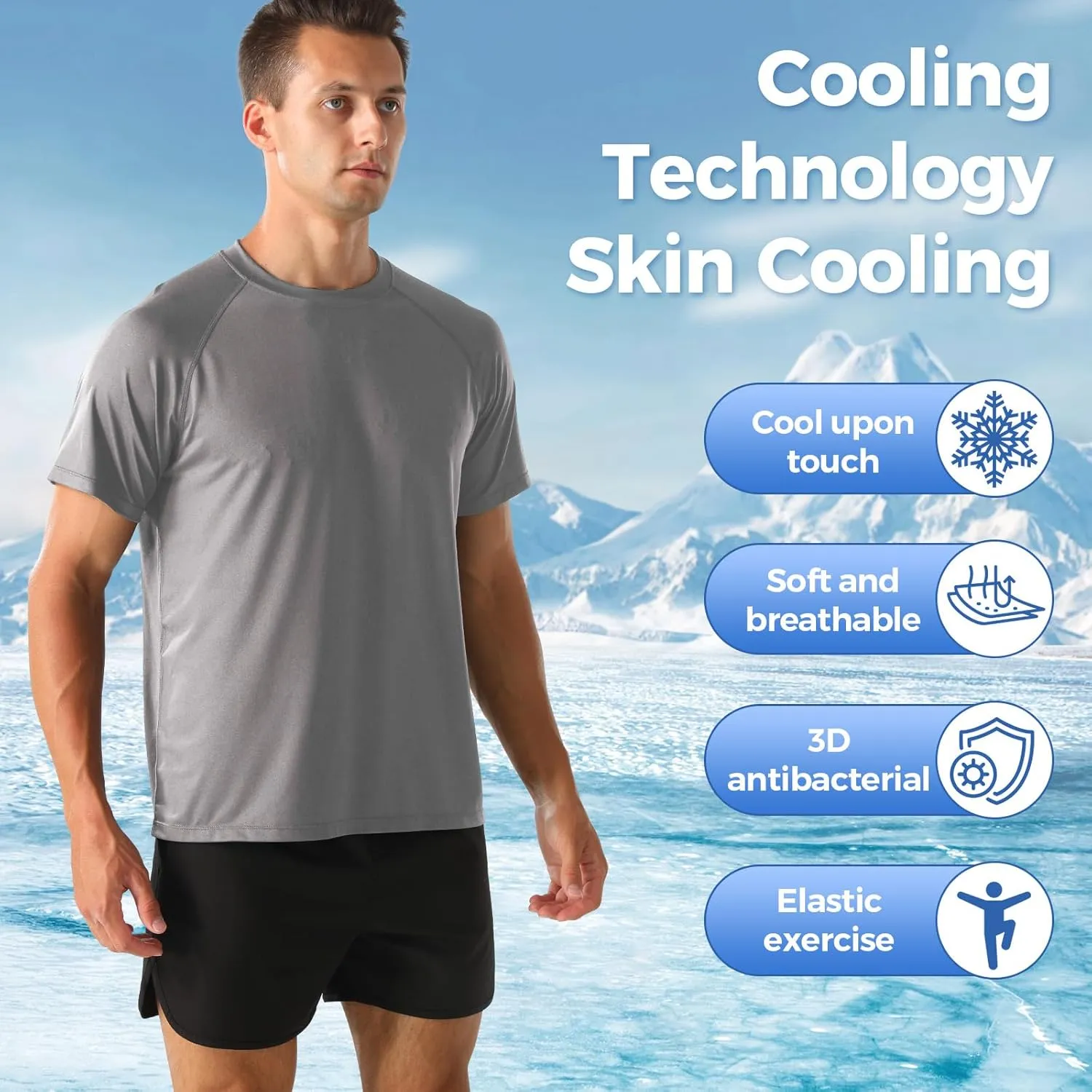 HYCOPROT Men's Quick Dry Workout Shirts - Moisture Wicking Short Sleeves Athletic Tee for Gym, Running & Casual