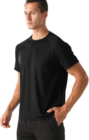 HYCOPROT Men's Quick Dry Workout Shirts - Moisture Wicking Short Sleeves Athletic Tee for Gym, Running & Casual
