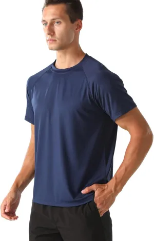 HYCOPROT Men's Quick Dry Workout Shirts - Moisture Wicking Short Sleeves Athletic Tee for Gym, Running & Casual