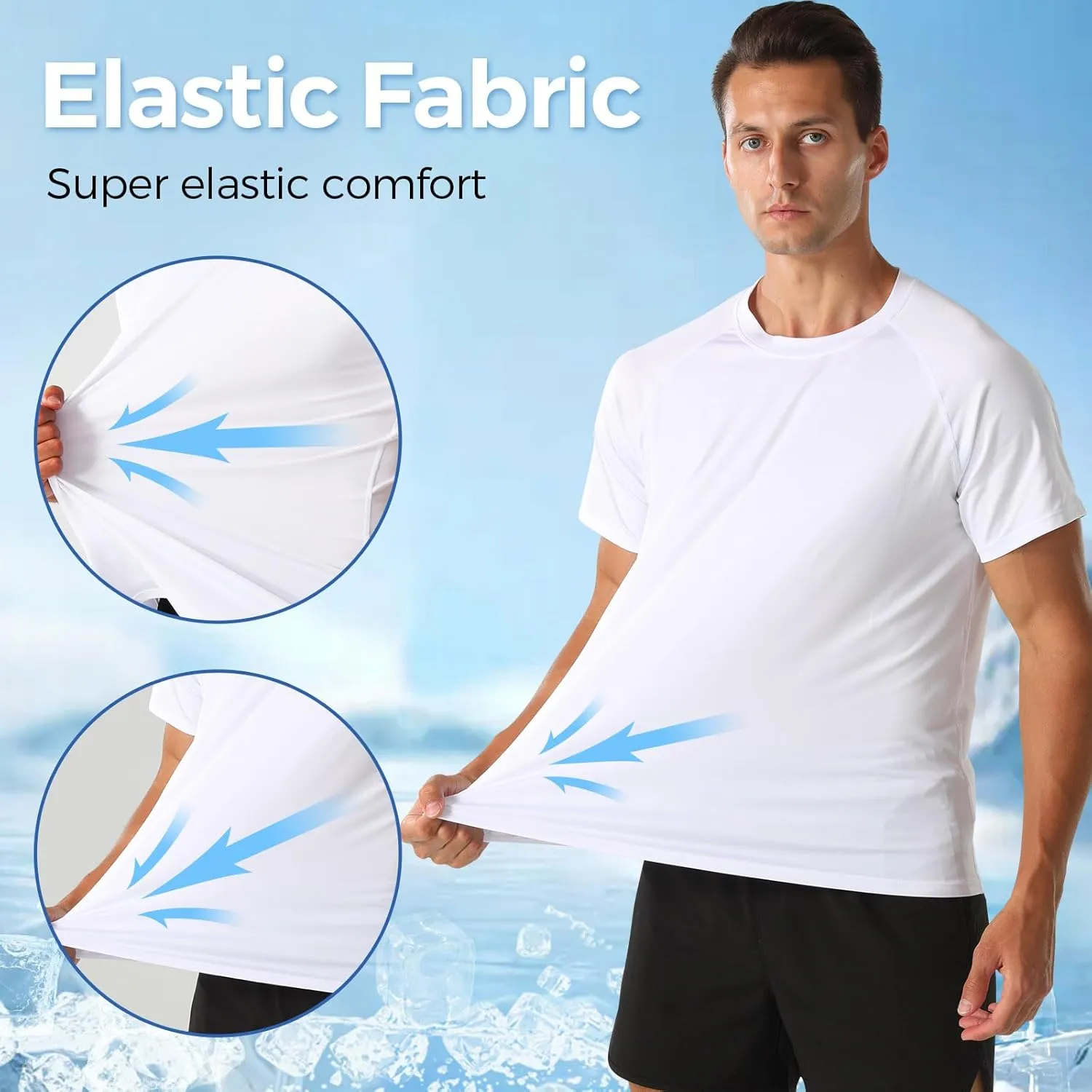 HYCOPROT Men's Quick Dry Workout Shirts - Moisture Wicking Short Sleeves Athletic Tee for Gym, Running & Casual