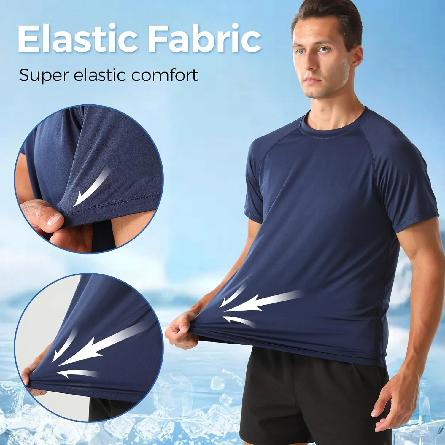 HYCOPROT Men's Quick Dry Workout Shirts - Moisture Wicking Short Sleeves Athletic Tee for Gym, Running & Casual