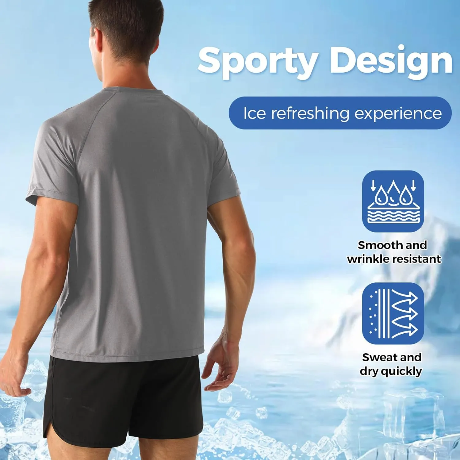 HYCOPROT Men's Quick Dry Workout Shirts - Moisture Wicking Short Sleeves Athletic Tee for Gym, Running & Casual