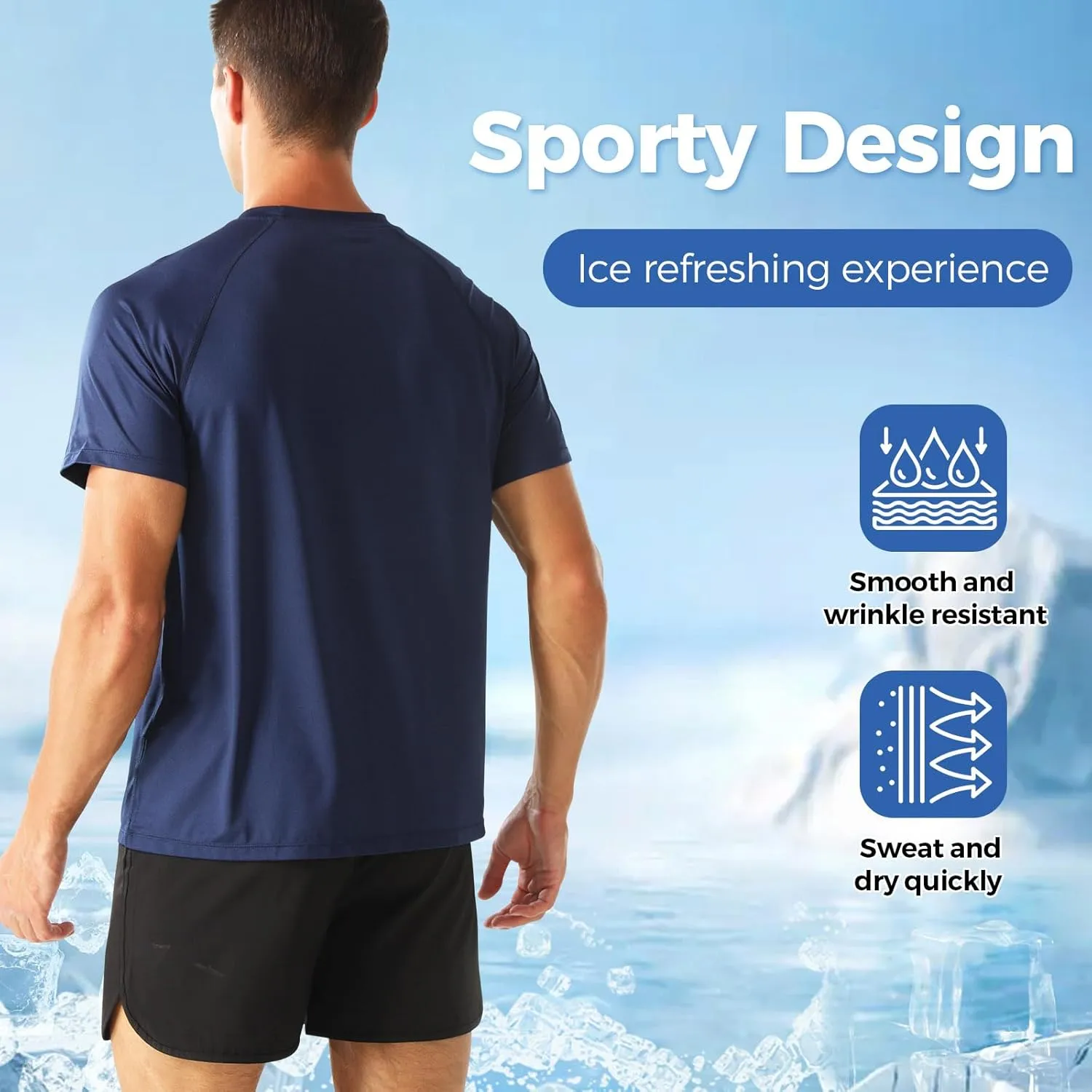 HYCOPROT Men's Quick Dry Workout Shirts - Moisture Wicking Short Sleeves Athletic Tee for Gym, Running & Casual