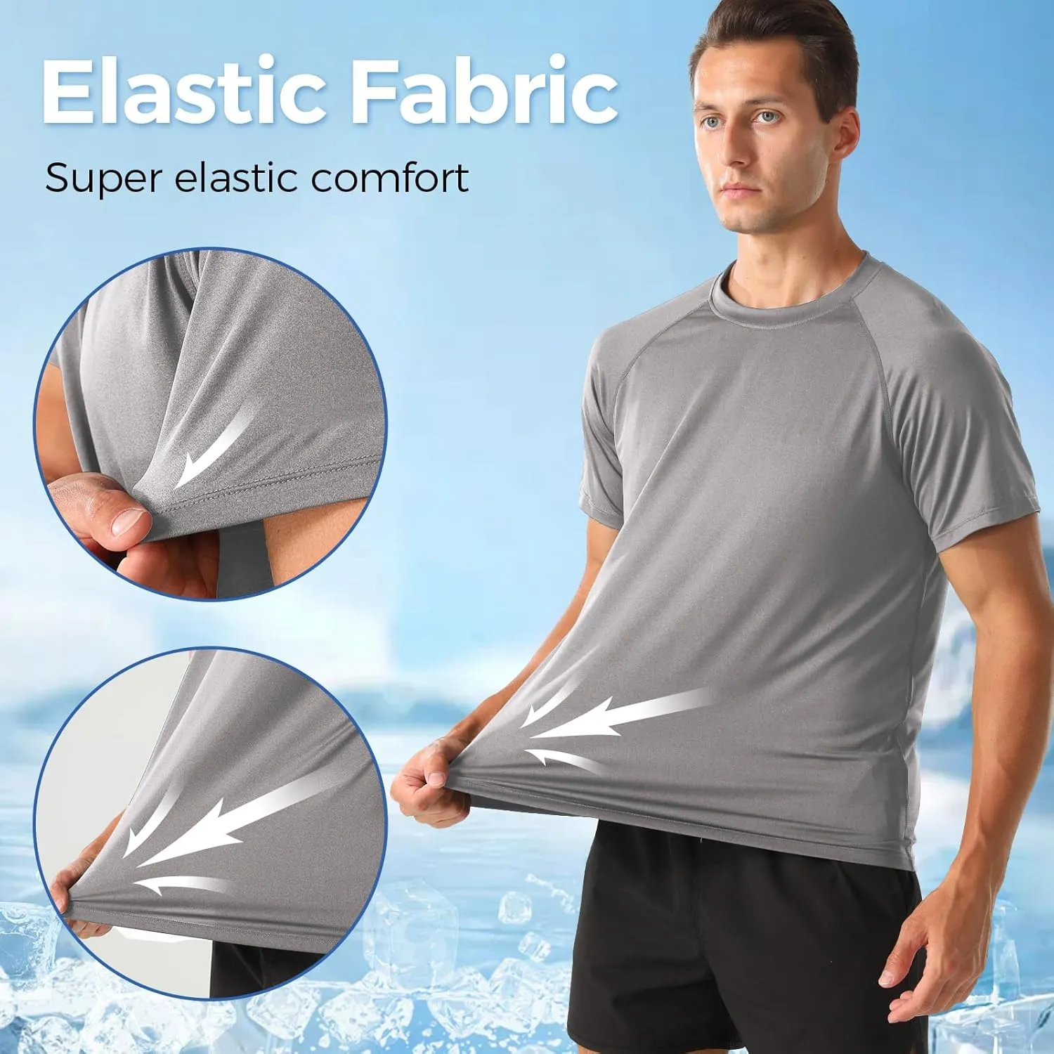 HYCOPROT Men's Quick Dry Workout Shirts - Moisture Wicking Short Sleeves Athletic Tee for Gym, Running & Casual