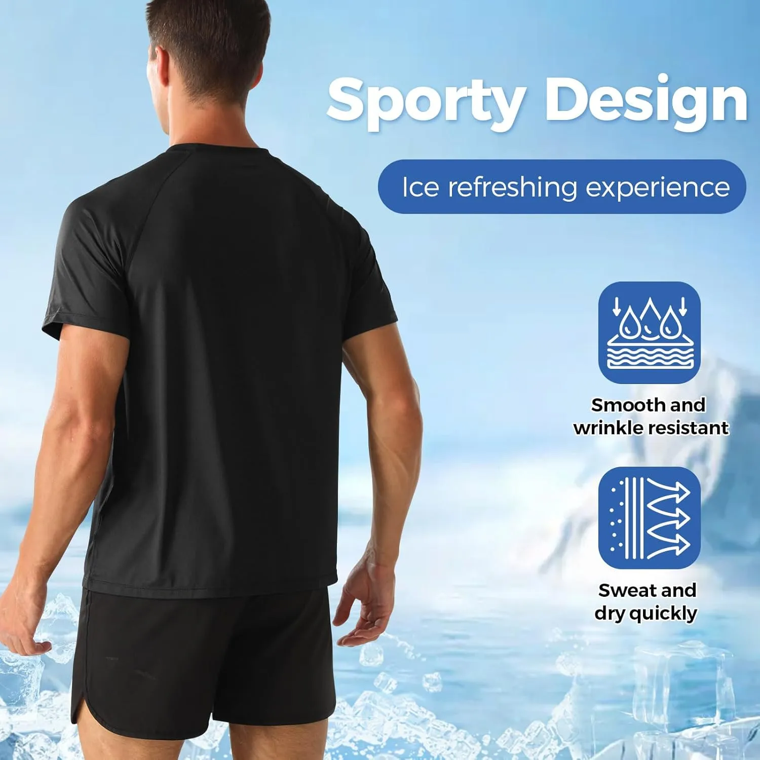 HYCOPROT Men's Quick Dry Workout Shirts - Moisture Wicking Short Sleeves Athletic Tee for Gym, Running & Casual