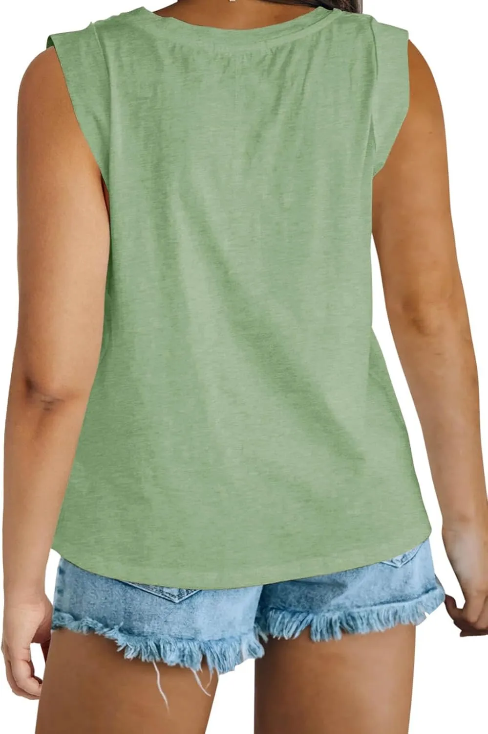 Imily Bela Womens Plus Size Tank Tops Sleeveless Crew Neck Summer Casual Basic Tees Shirts