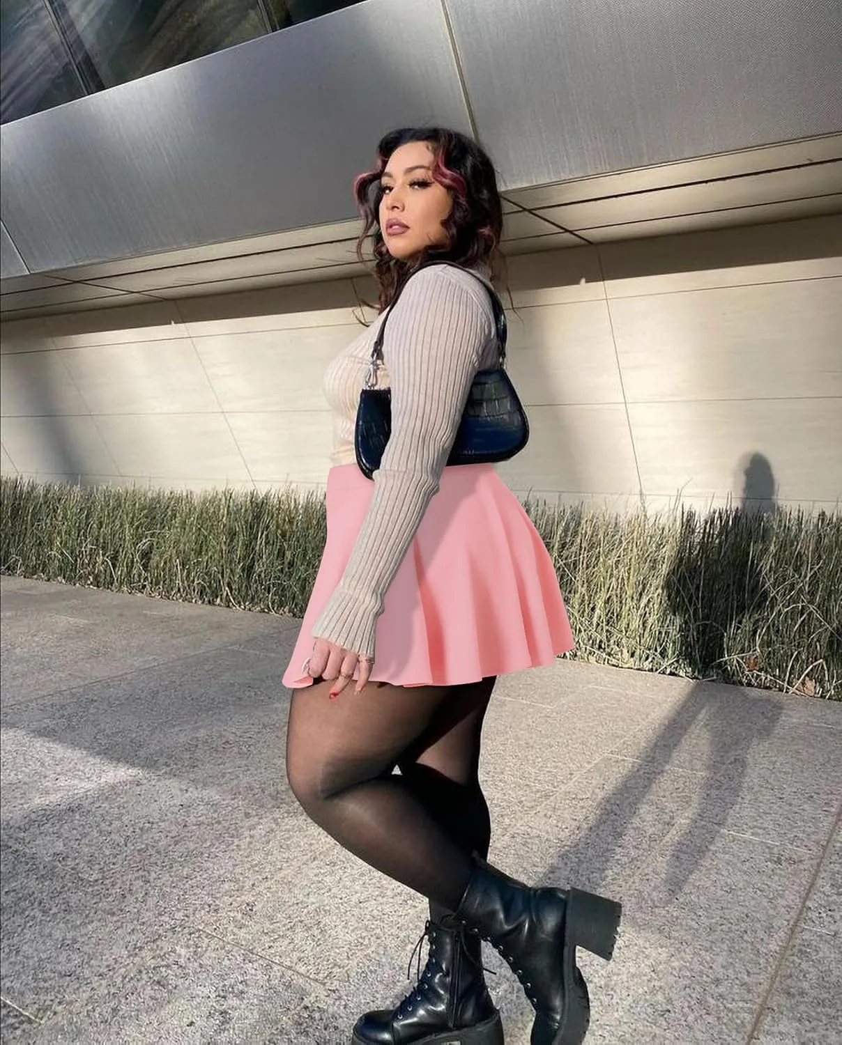 JOELLYUS Plus Size Skirts for Women Summer Pleated Mini Skirt Casual Flowy High Waisted Womens Short Skirts