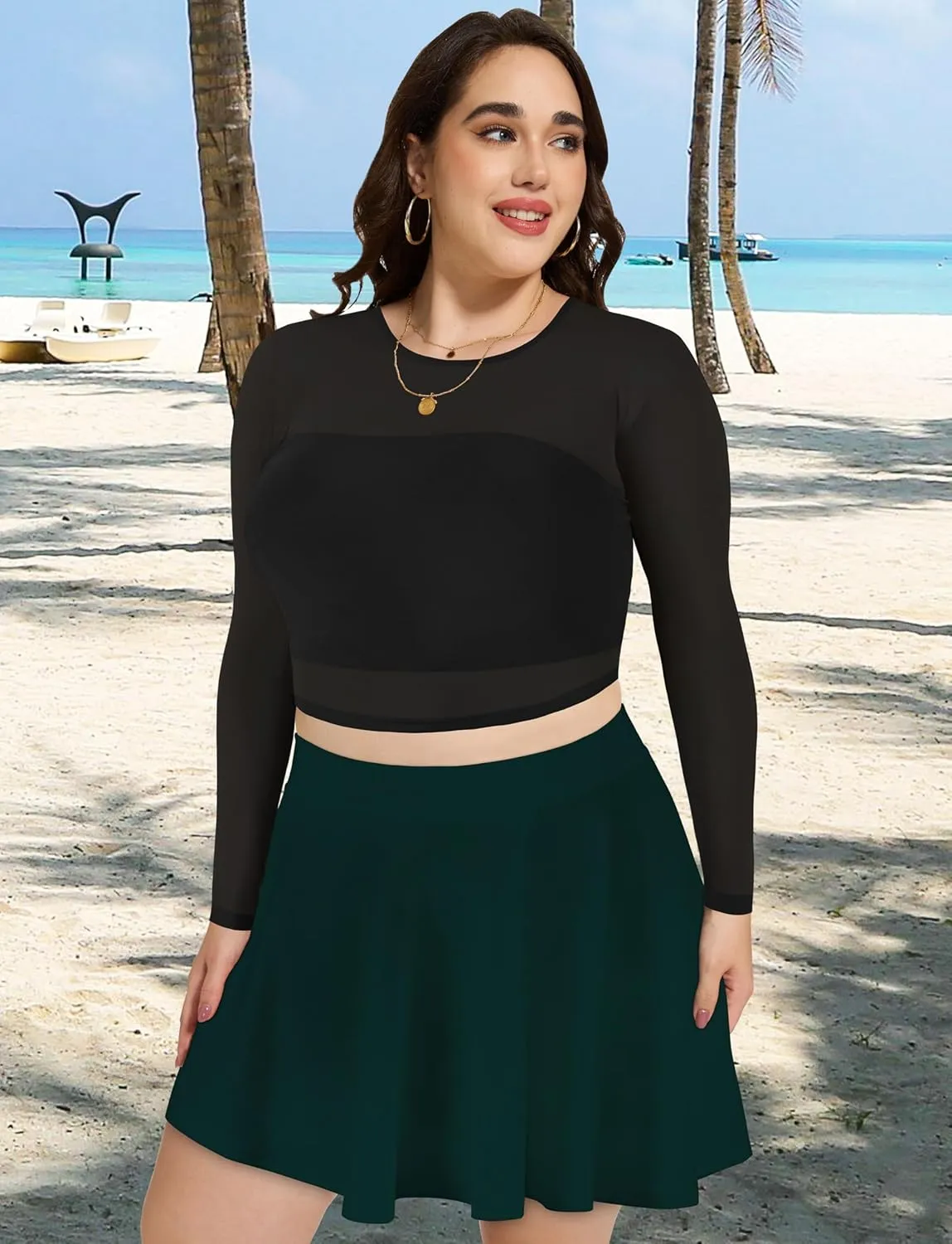 JOELLYUS Plus Size Skirts for Women Summer Pleated Mini Skirt Casual Flowy High Waisted Womens Short Skirts
