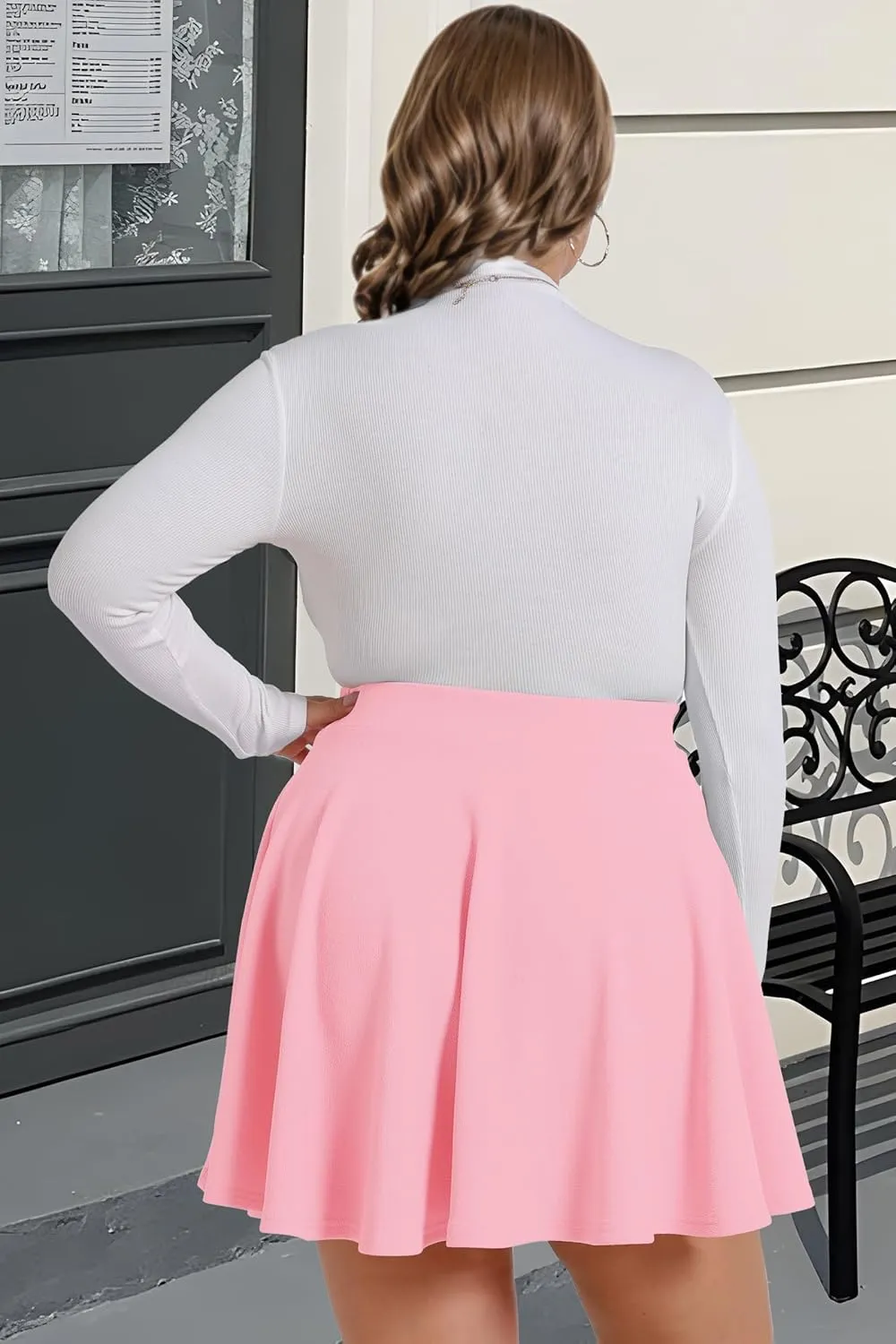 JOELLYUS Plus Size Skirts for Women Summer Pleated Mini Skirt Casual Flowy High Waisted Womens Short Skirts